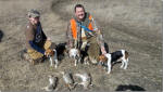 Left – Rt Cherry 14 year old Rocko and Belle taking a break during a Feb 2013 rabbit hunt